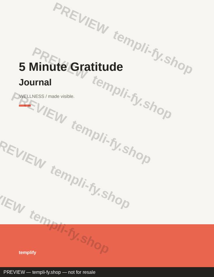 5 Minute Gratitude Journal preview