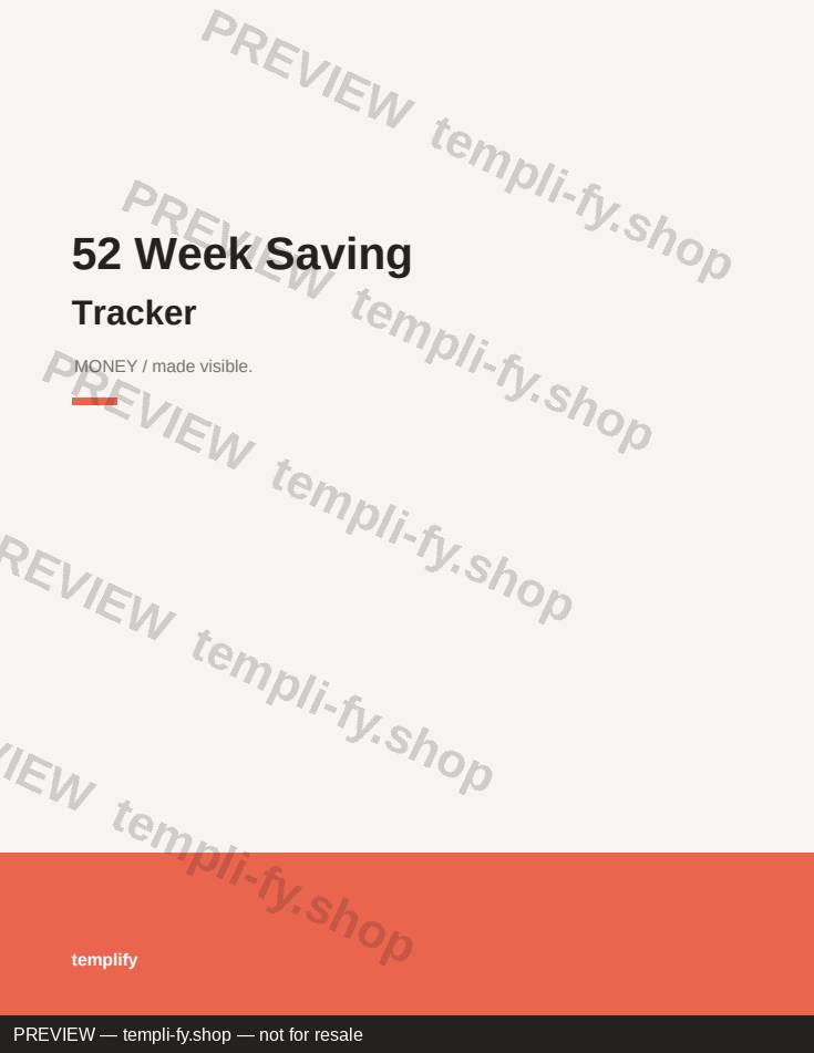 52 Week Saving Tracker preview