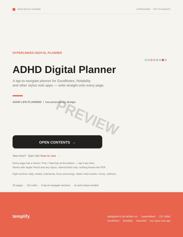 ADHD Digital Planner preview