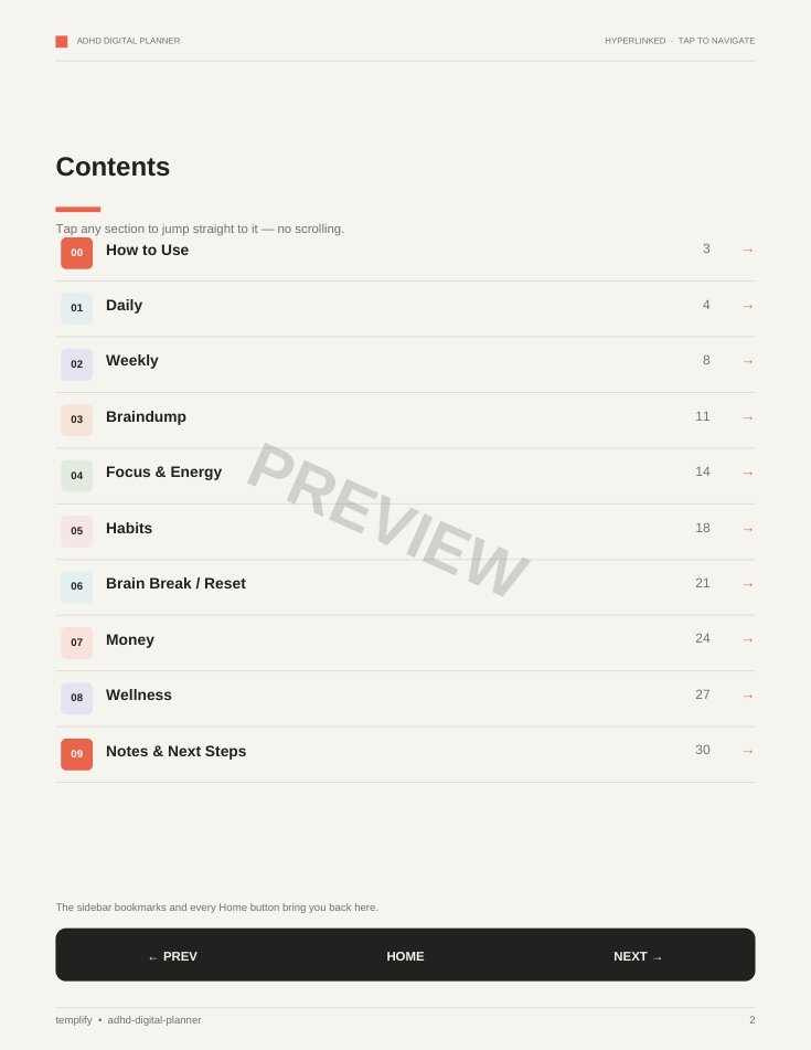 ADHD Digital Planner preview 2