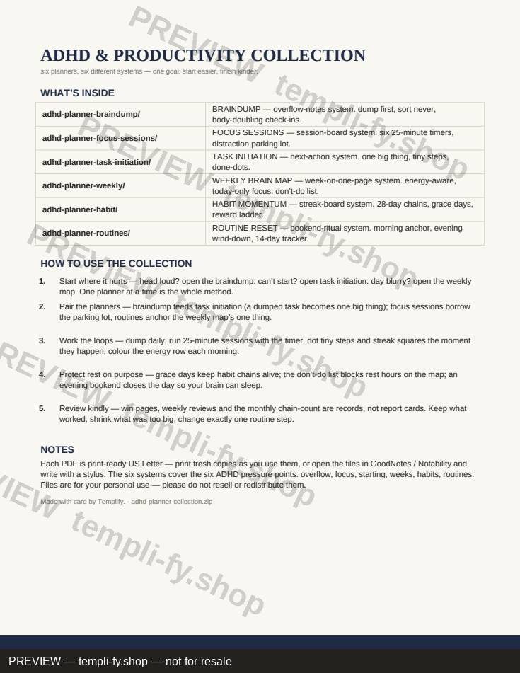ADHD & Productivity Planner Collection preview 2