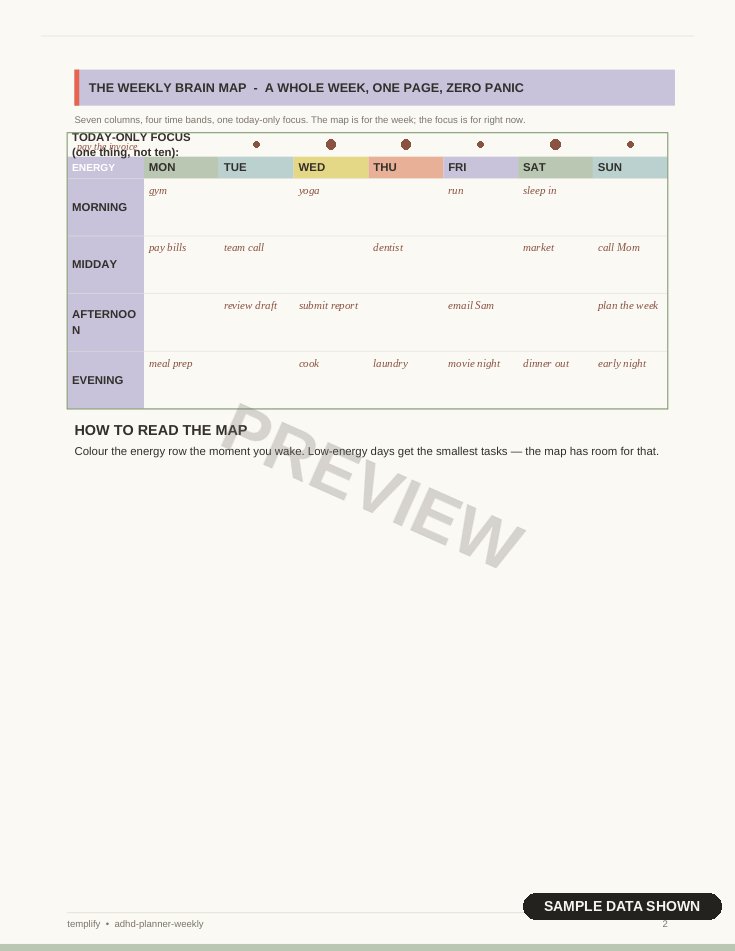 ADHD Weekly Planner preview