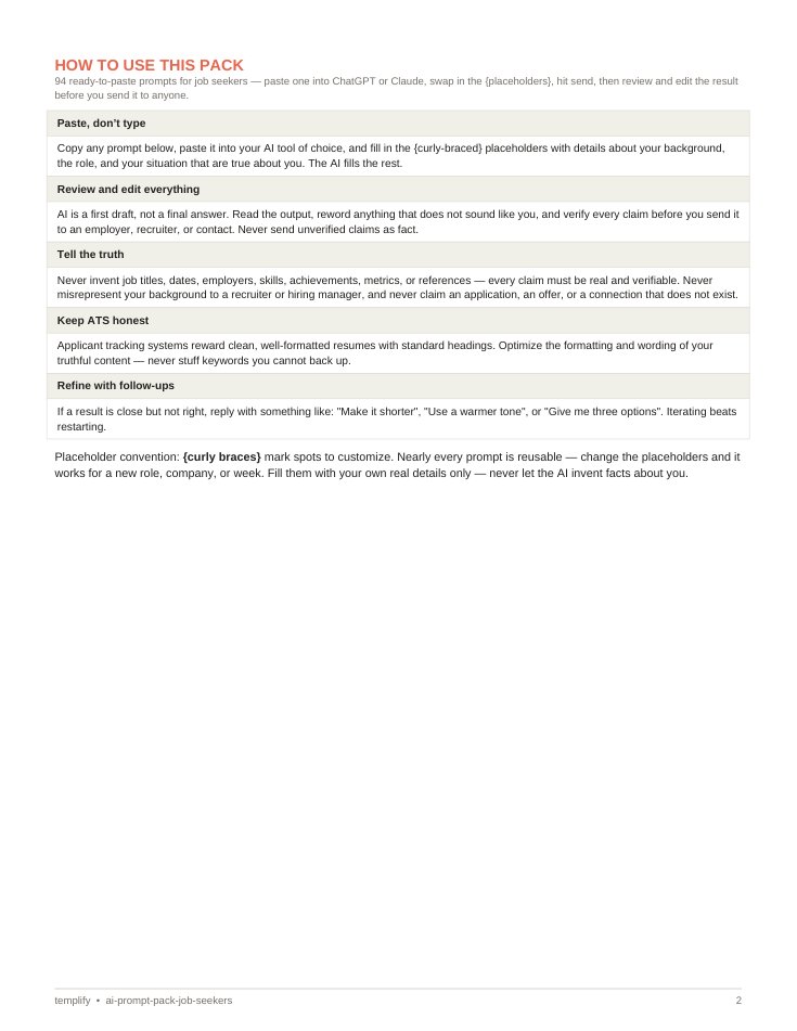 AI Prompt Pack for Job Seekers preview 2