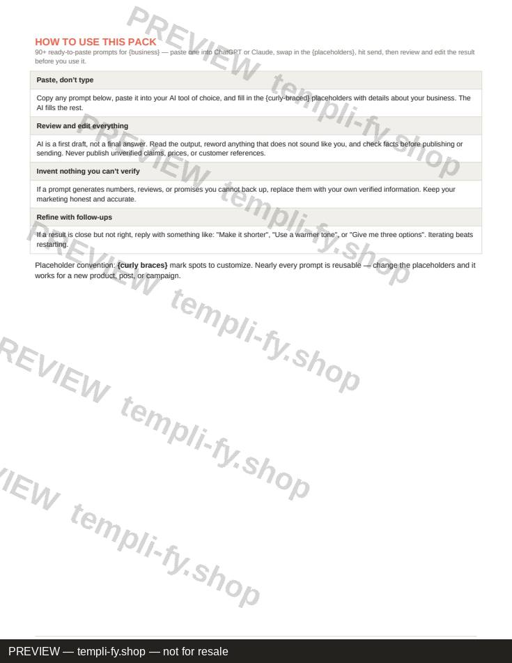 AI Prompt Pack for Small Business Owners preview 3
