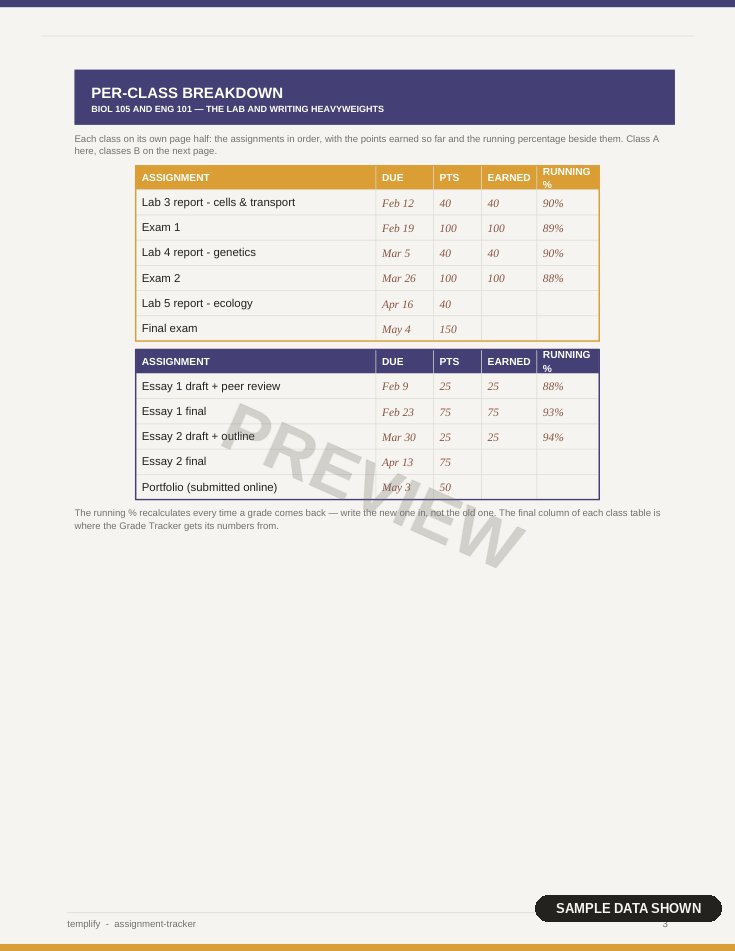 Assignment Tracker preview 2