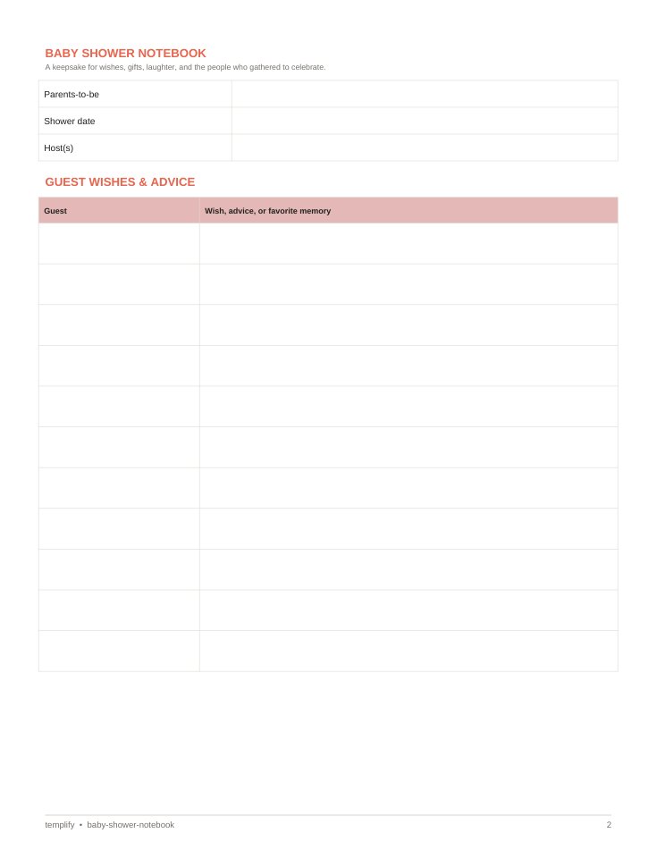Baby Shower Notebook preview 2