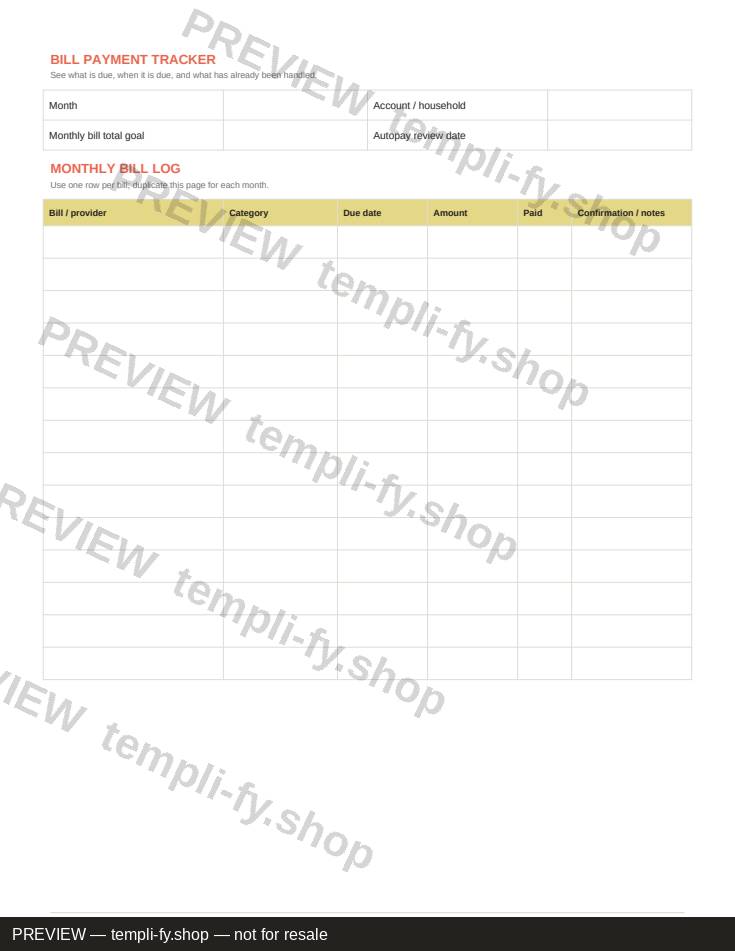 Bill Payment Tracker preview 2