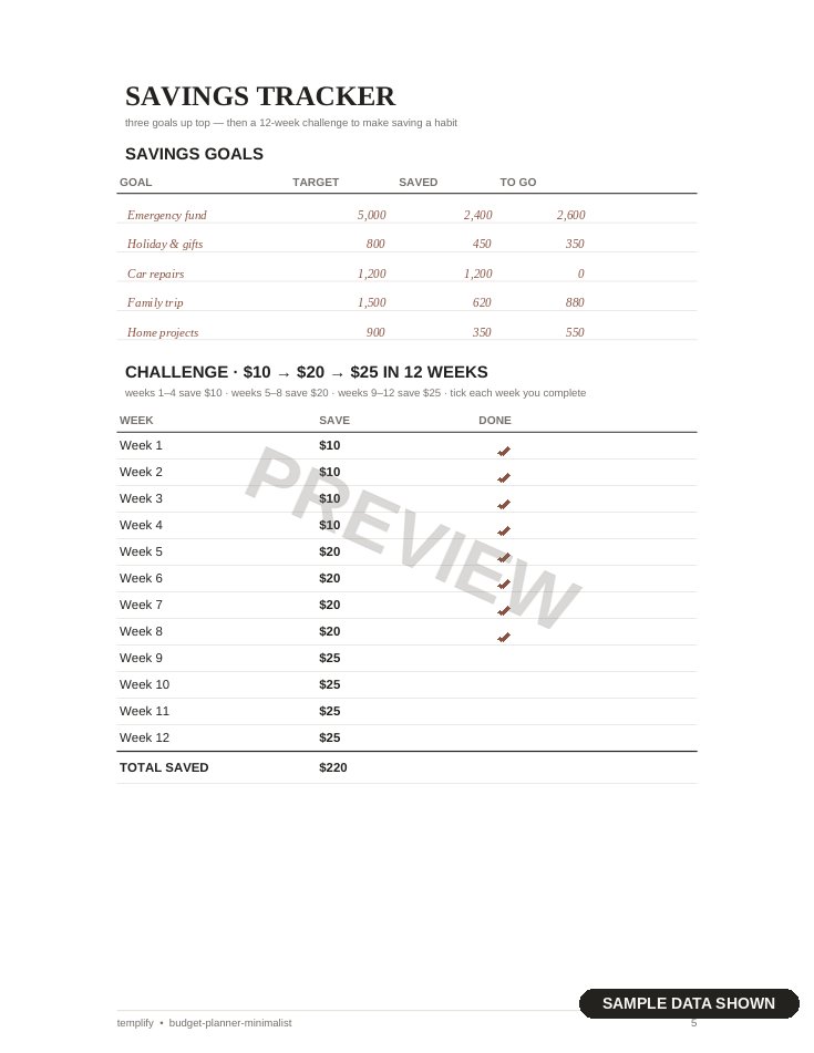 Budget Planner Design Collection preview