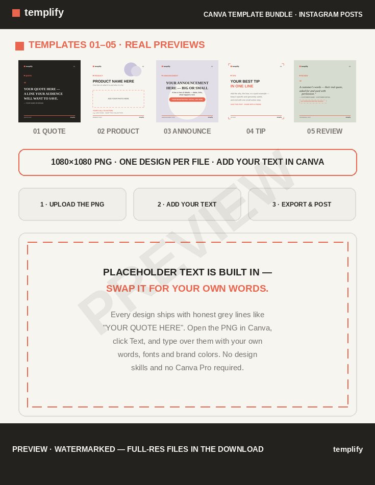 Canva Template Bundle: Instagram Posts preview 2