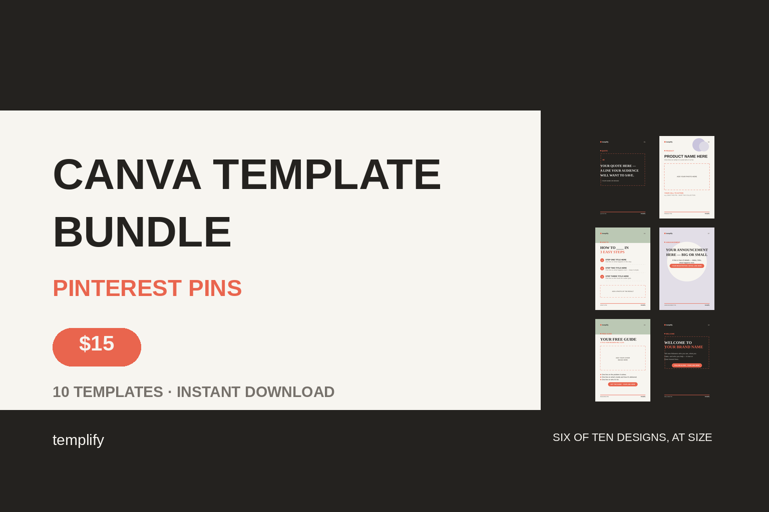 Canva Template Bundle: Pinterest Pins preview