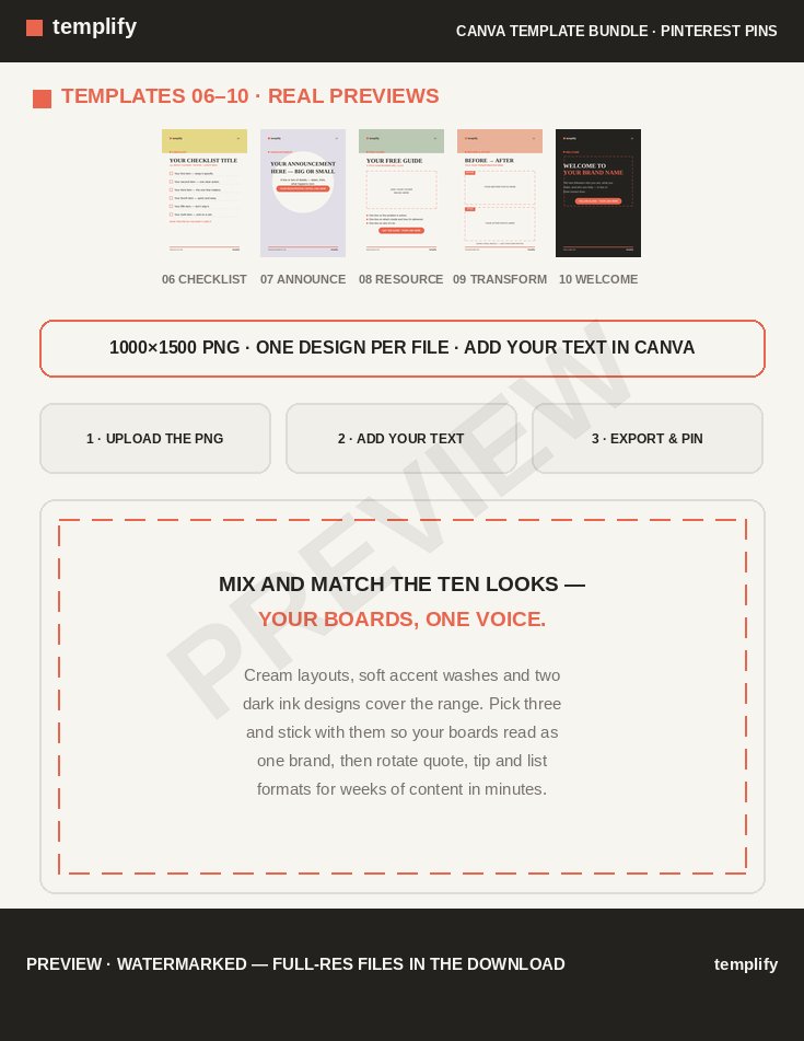 Canva Template Bundle: Pinterest Pins preview 3