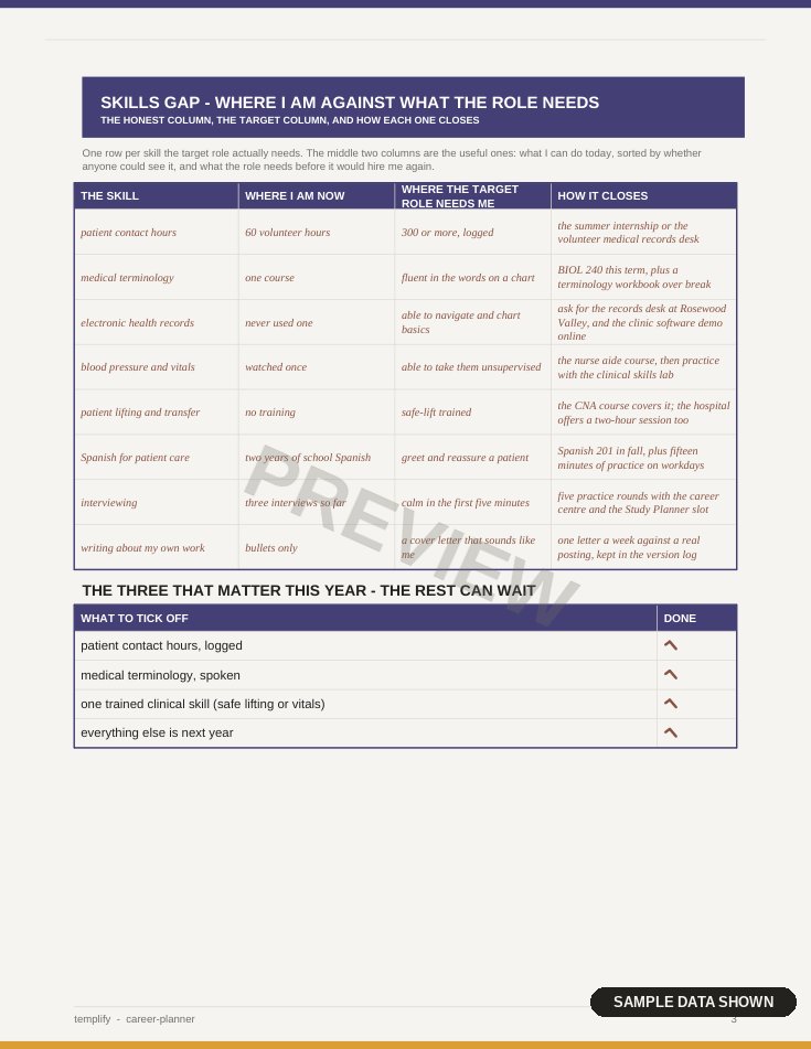Career Planner preview 2