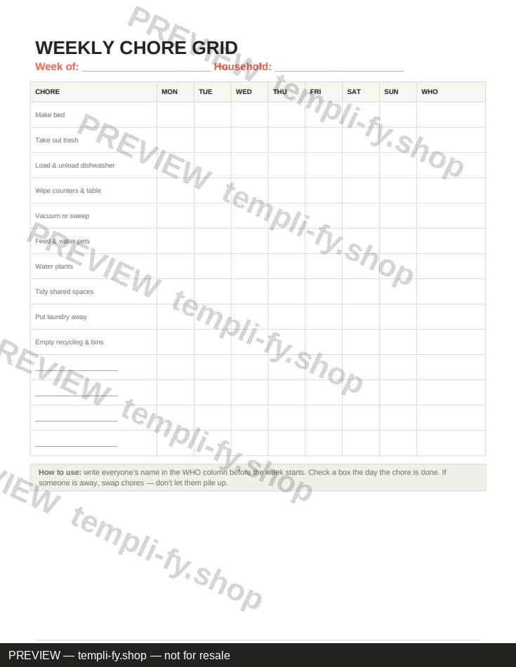 Chore Chart preview 2