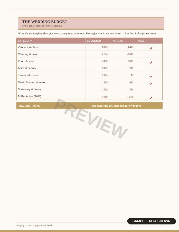 Classic Wedding Planner preview