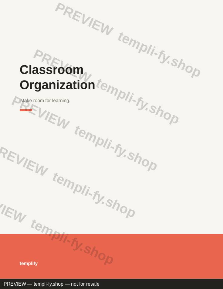 Classroom Organization preview