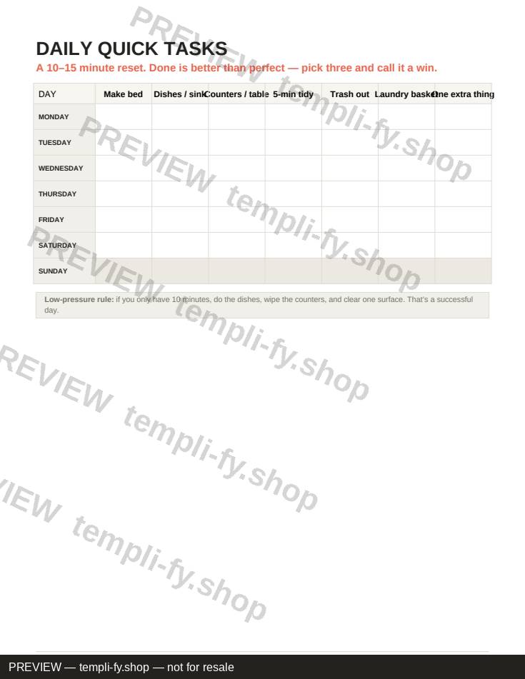 Cleaning Schedule preview 3