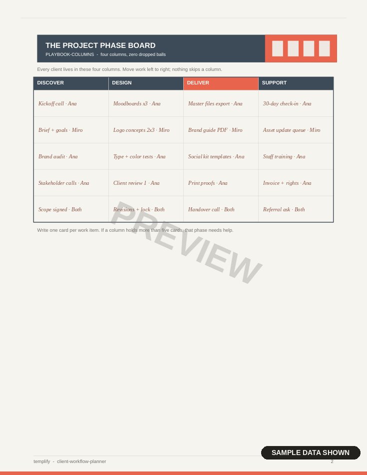 Client Workflow Planner preview