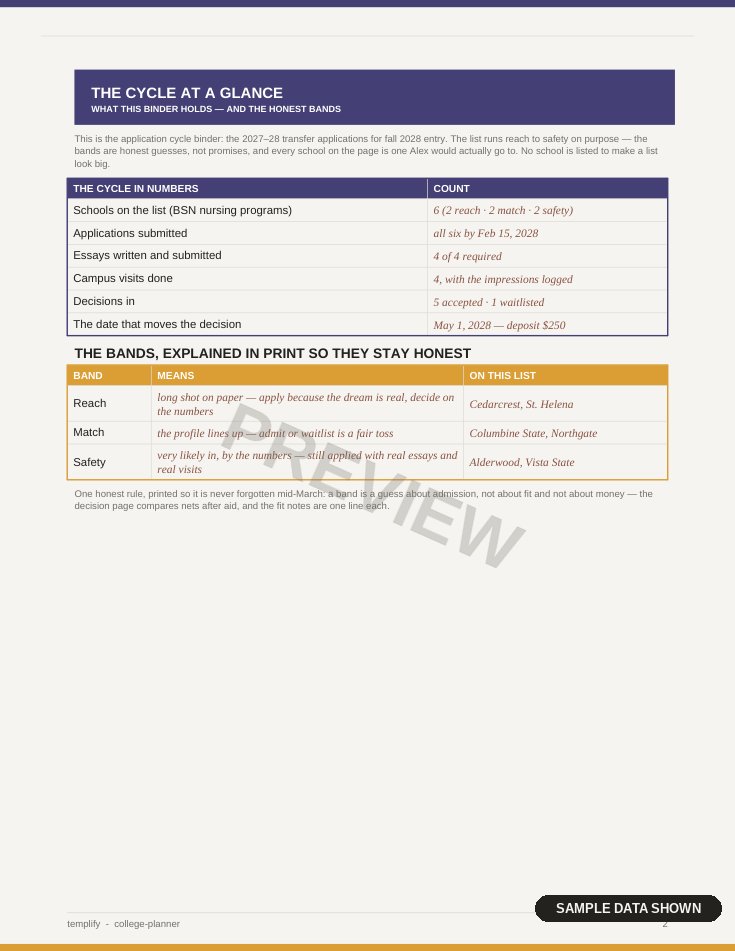 College Planner preview