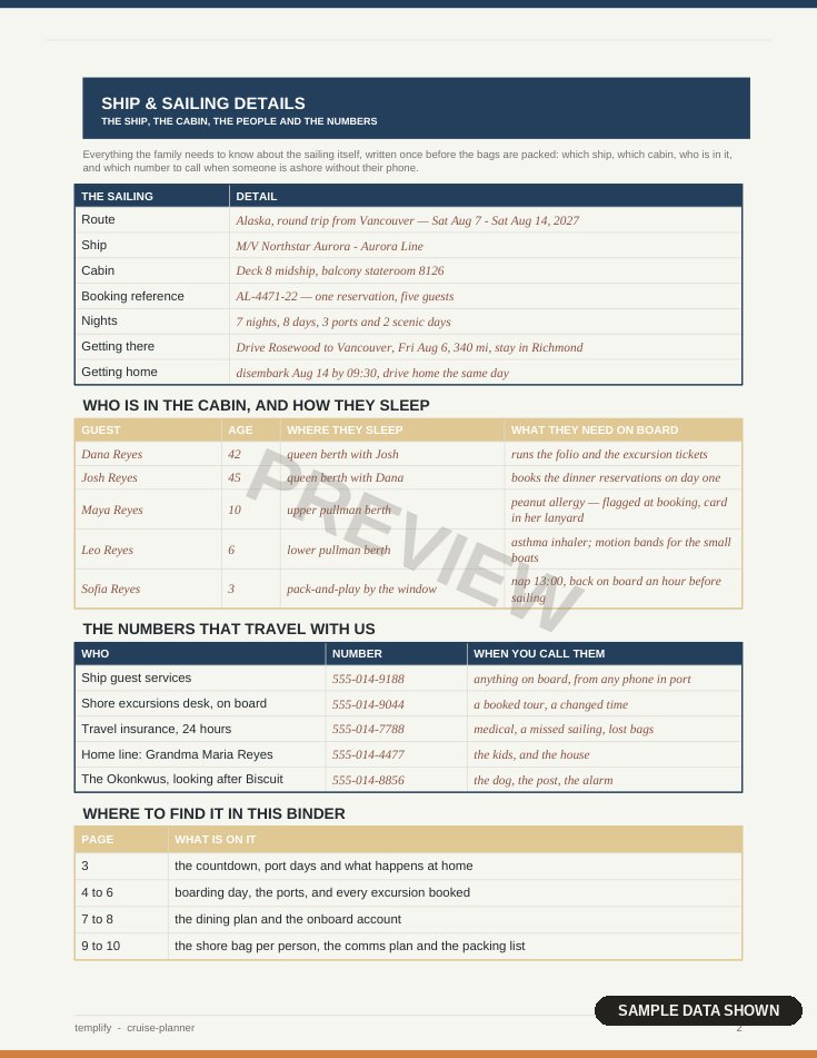 Cruise Planner preview