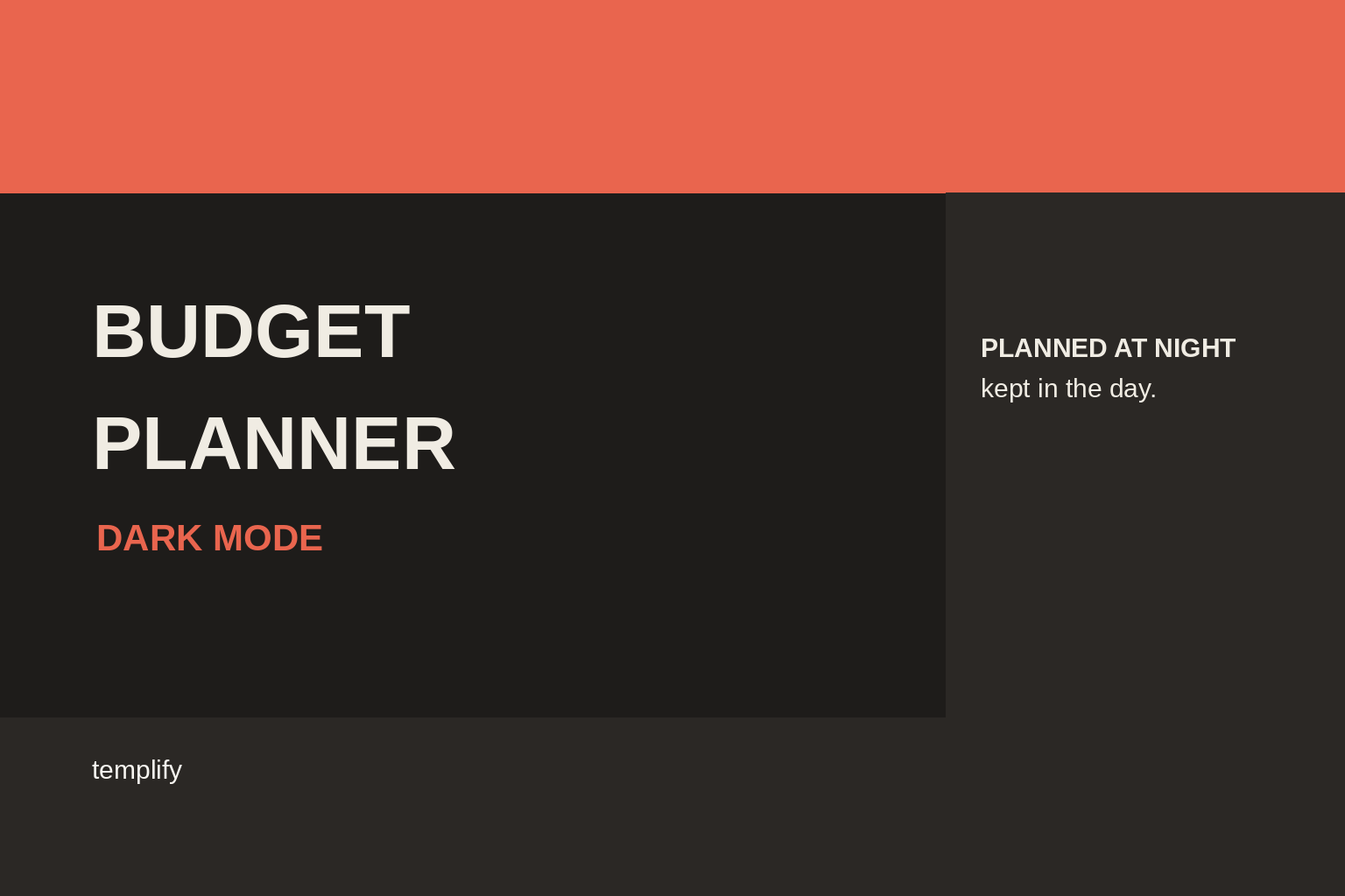 Dark Mode Budget Planner preview 2