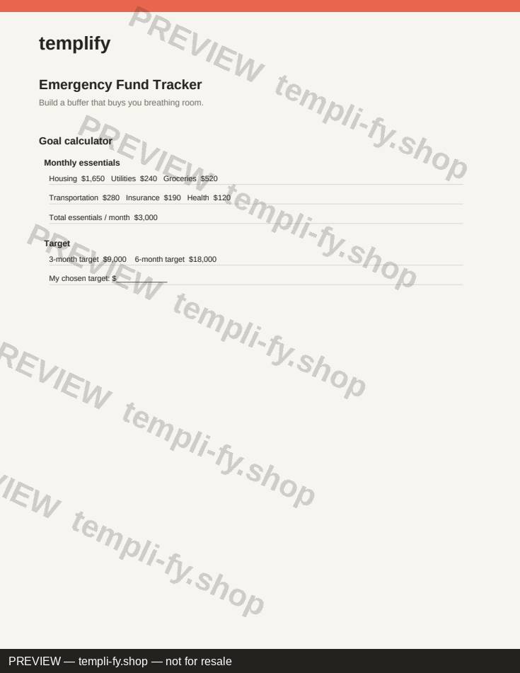 Emergency Fund Tracker preview 2