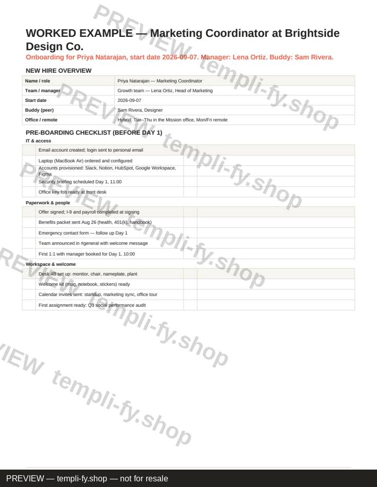 Employee Onboarding Pack preview 2