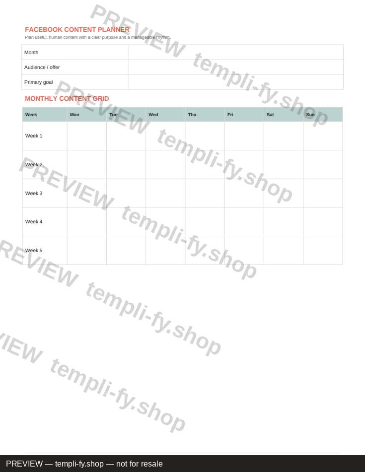 Facebook Post Planner preview 2