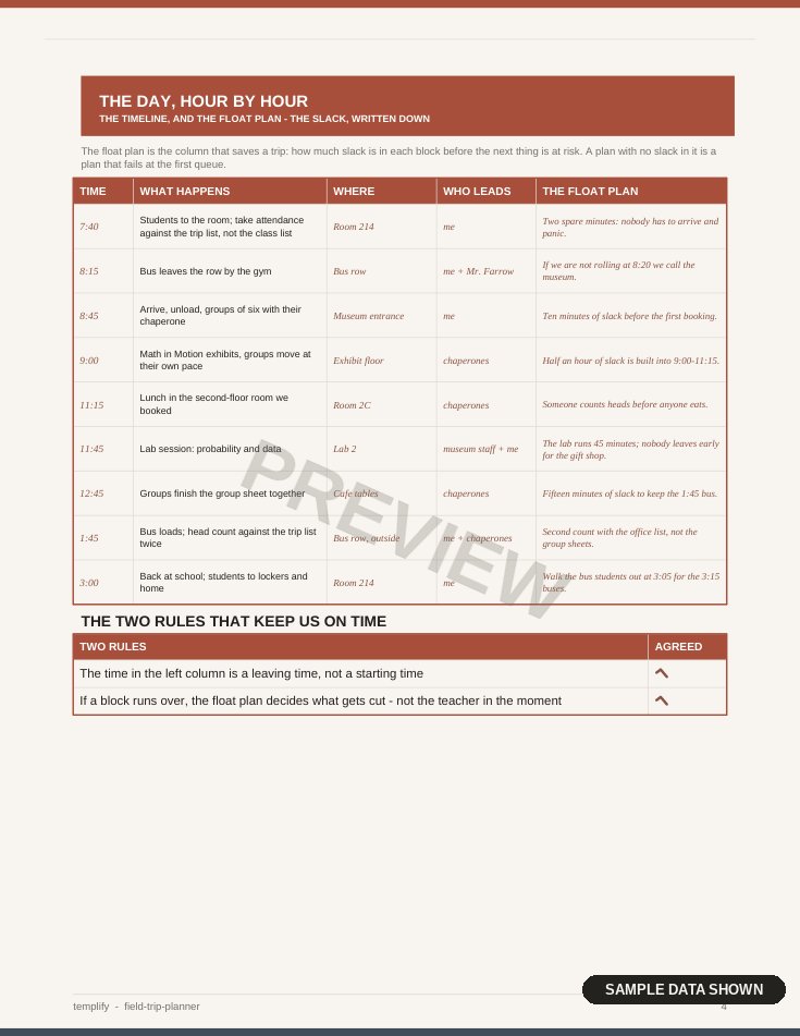 Field Trip Planner preview 2