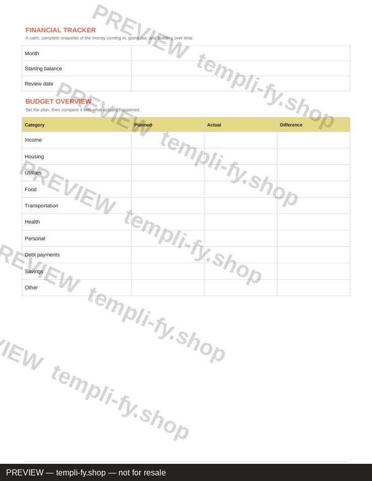 Financial Tracker preview 2