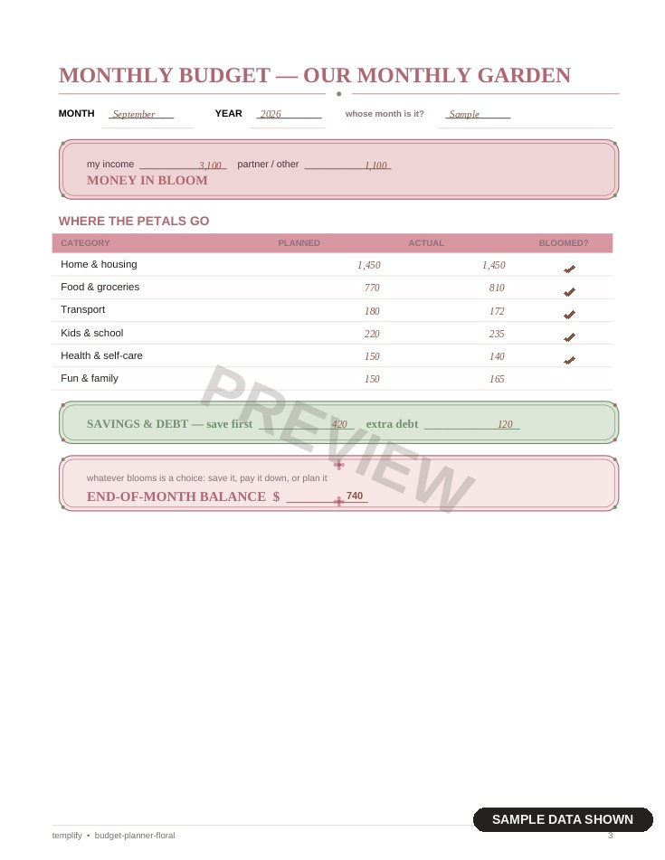 Floral Budget Planner preview