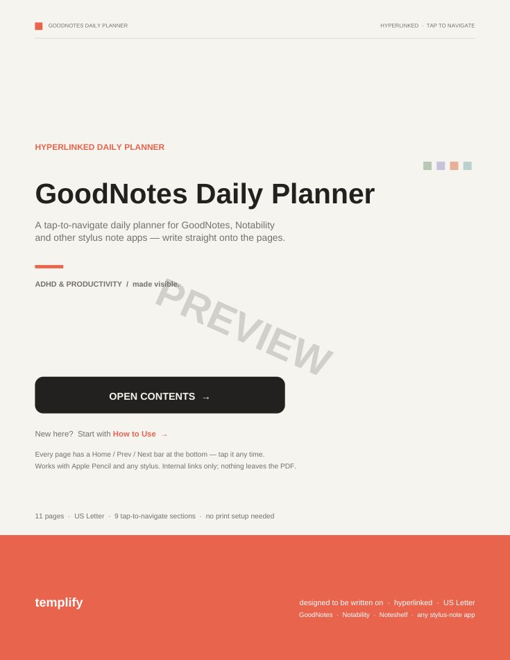 GoodNotes Daily Planner preview