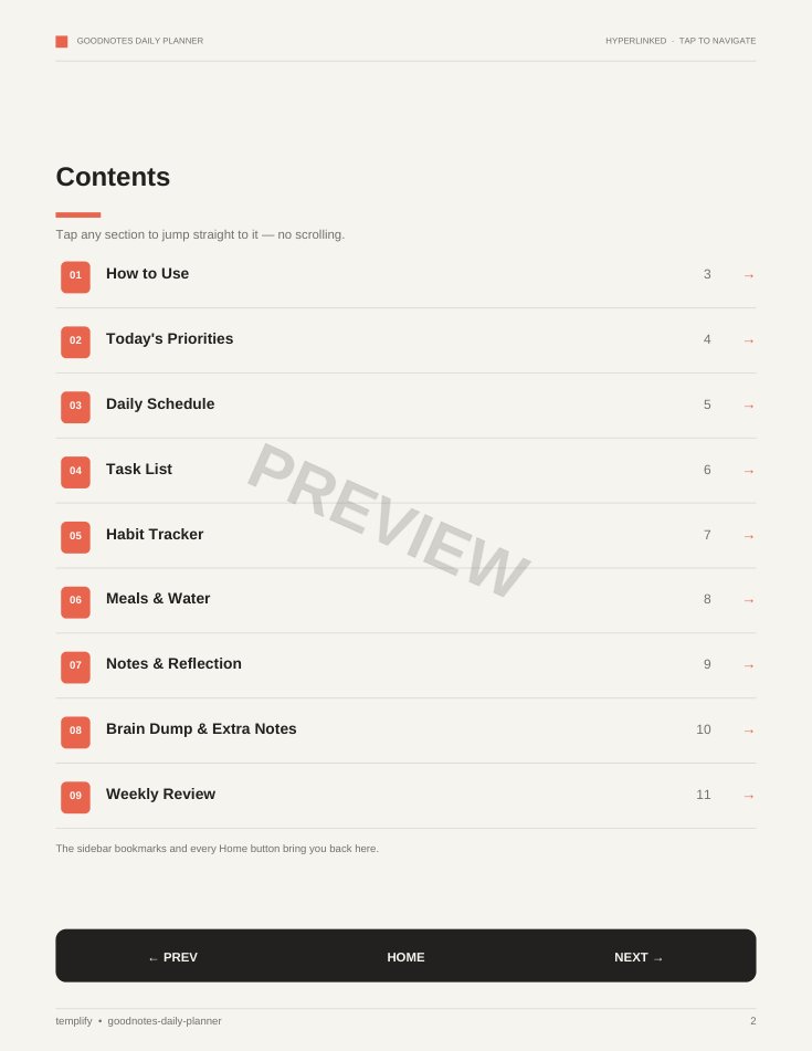 GoodNotes Daily Planner preview 2