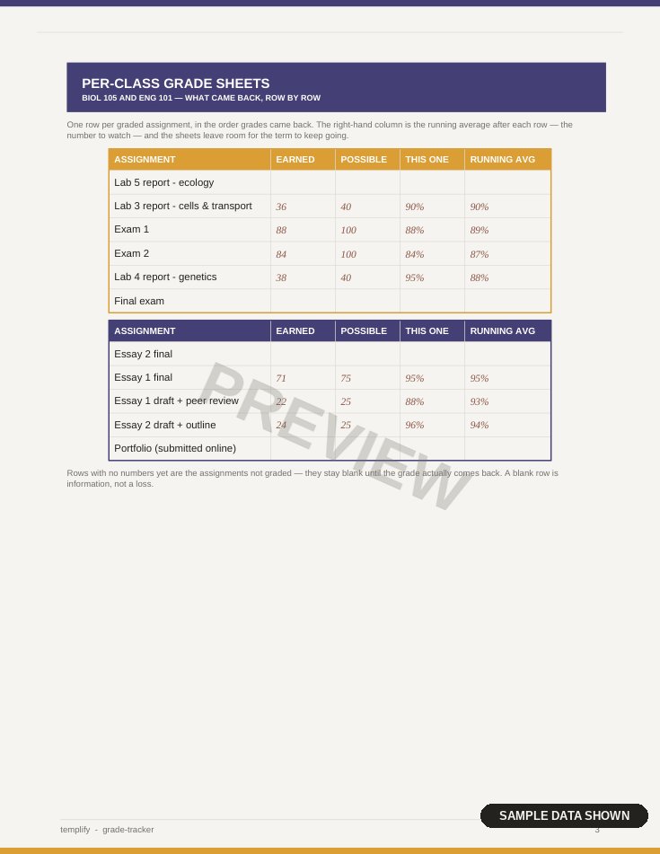 Grade Tracker preview 2
