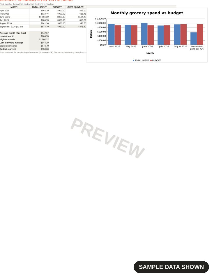 Grocery Budget Tracker preview 2