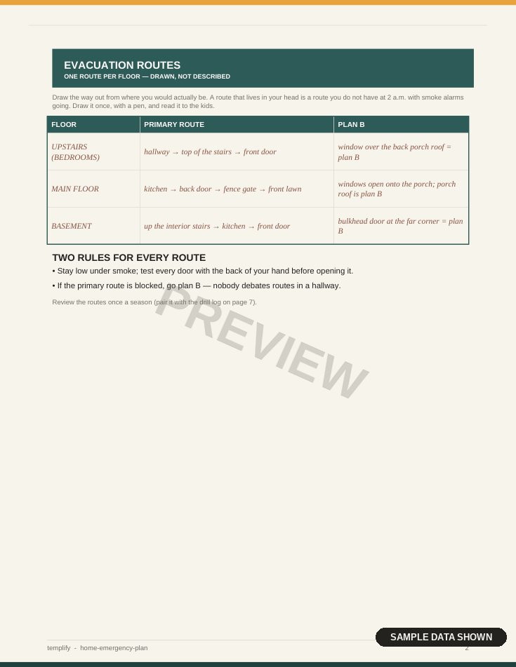Home Emergency Plan preview