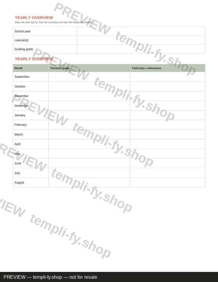 Homeschooling Planner preview 2