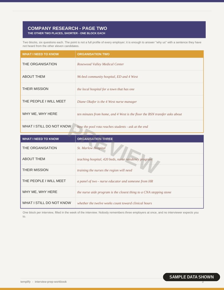 Interview Prep Workbook preview 2