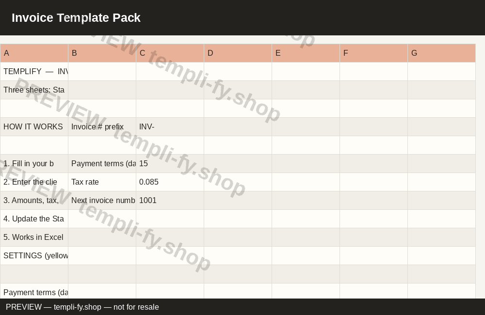 Invoice Template Pack preview