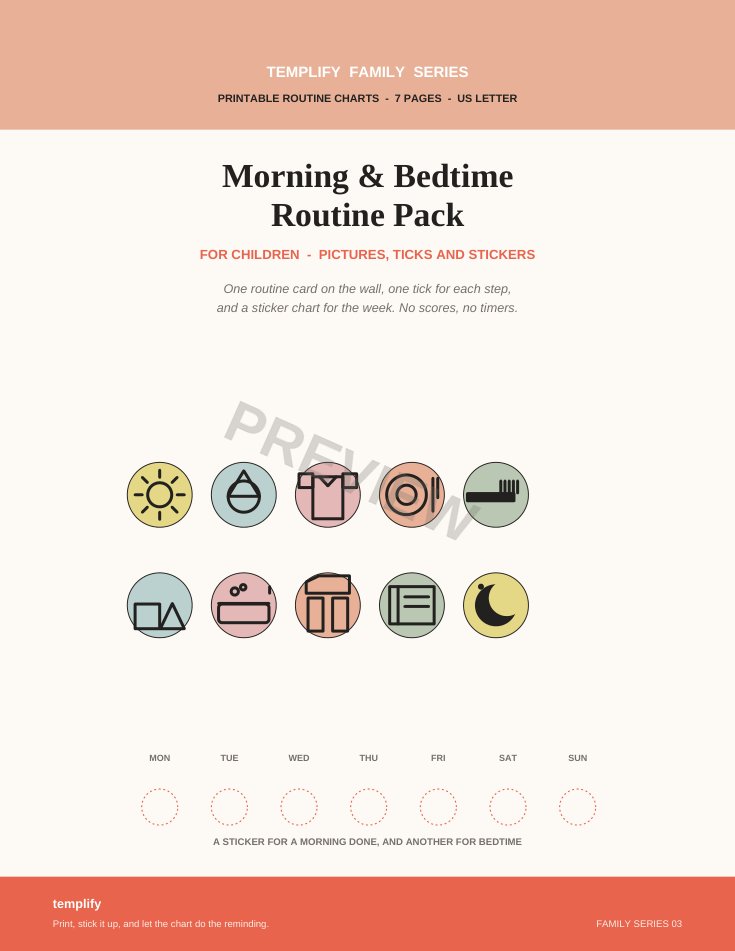 Kids Morning & Bedtime Routine Pack preview