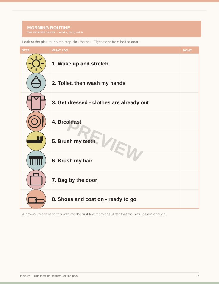 Kids Morning & Bedtime Routine Pack preview 2