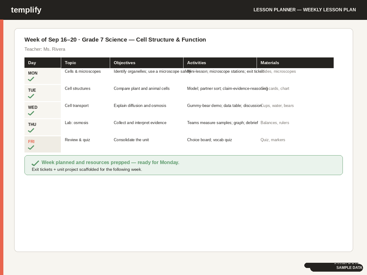 Lesson Planner preview