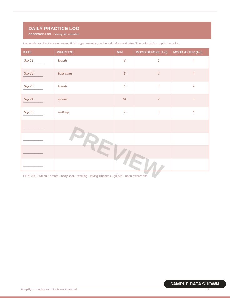 Meditation & Mindfulness Journal preview