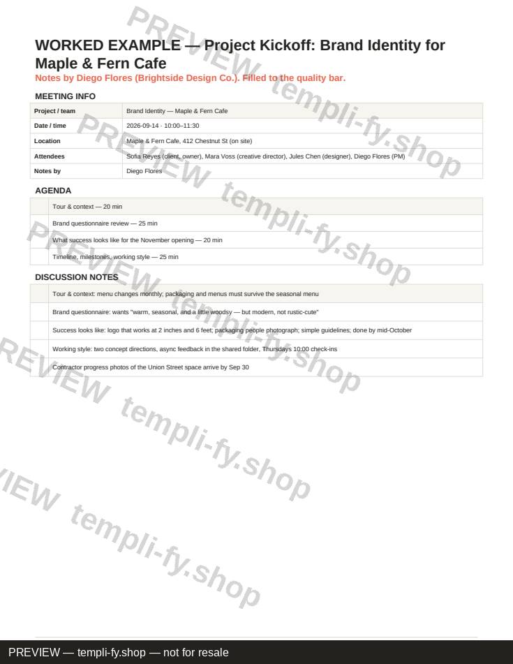 Meeting Notes Template preview 2