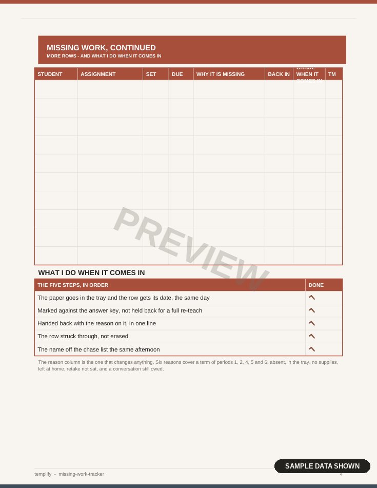 Missing Work Tracker preview 2