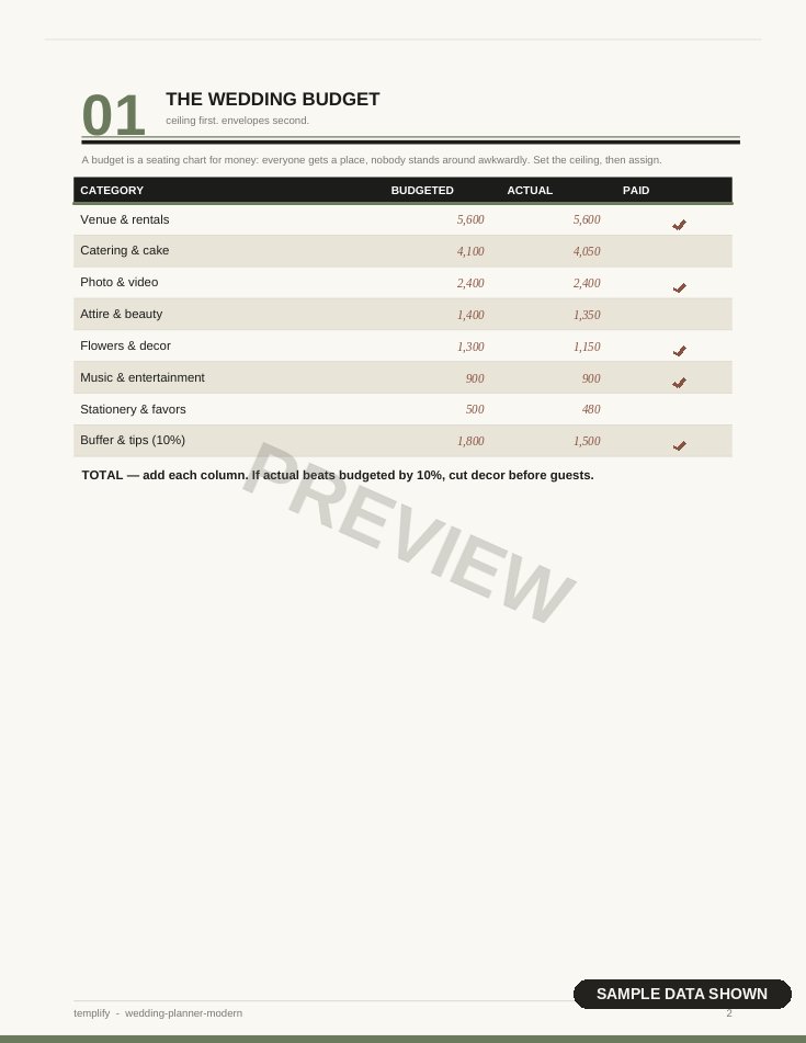 Modern Wedding Planner preview
