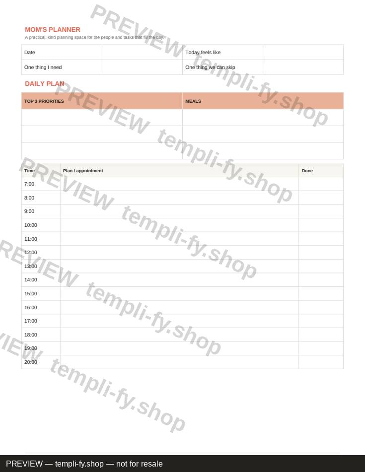 Mom's Planner preview 2