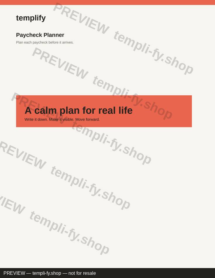 Paycheck Planner preview