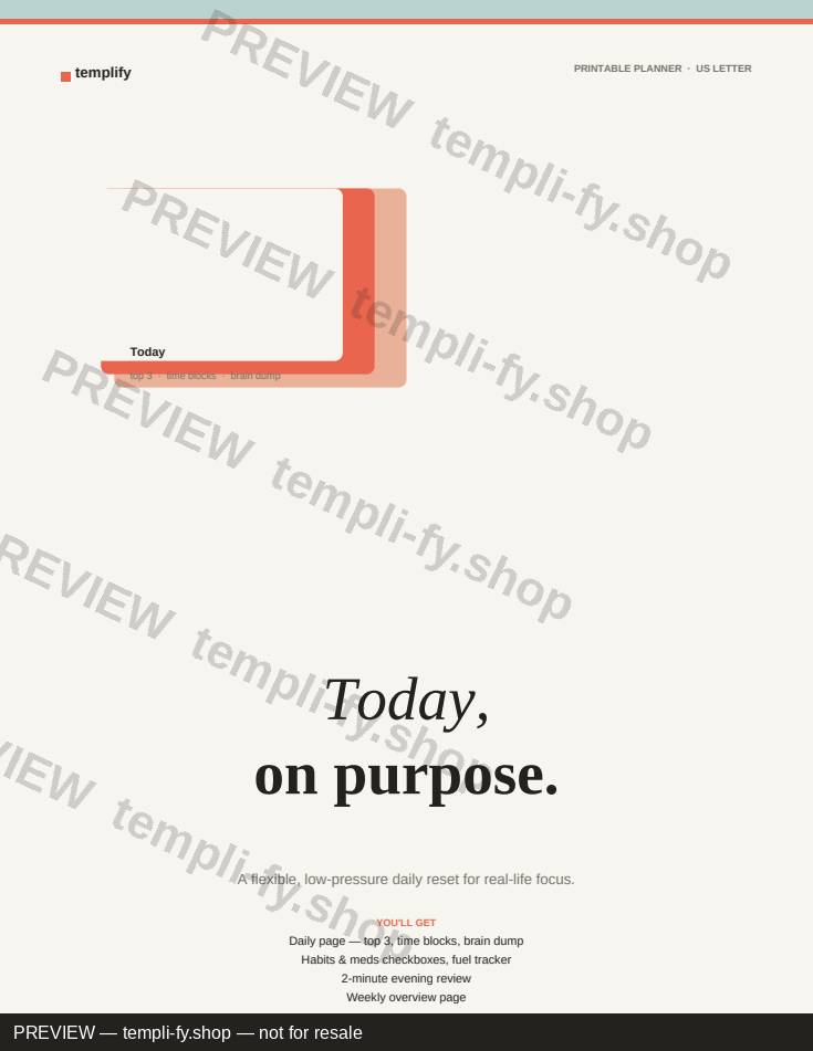 Printable ADHD Daily Planner preview 2