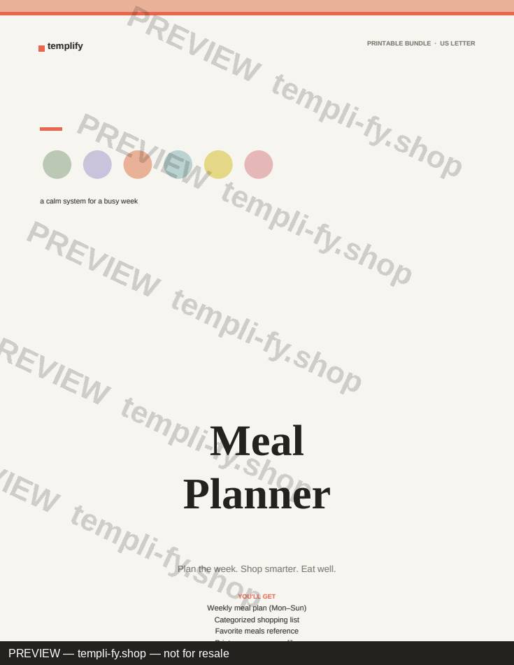 Printable Meal Planner Bundle preview