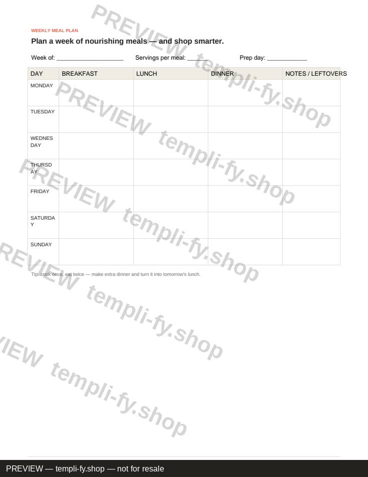 Printable Meal Planner Bundle preview 2